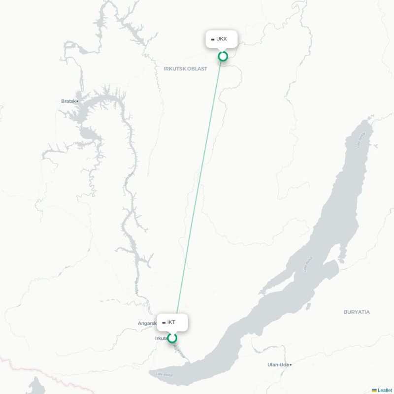 IKT - UKX route map