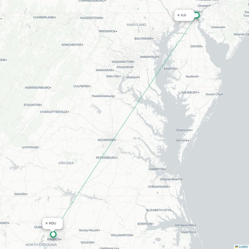 ILG - RDU route map