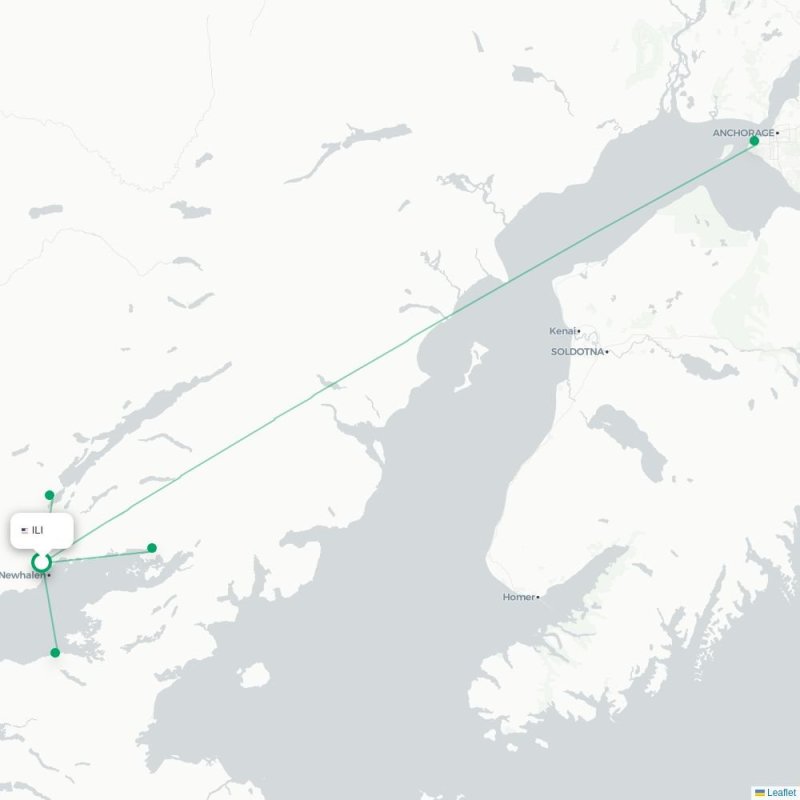 ILI - ANC route map