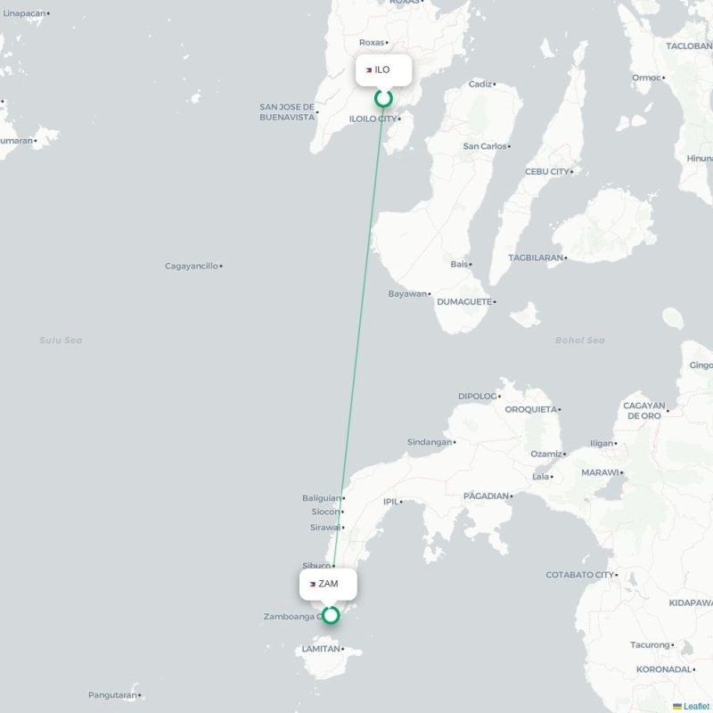 ILO - ZAM route map