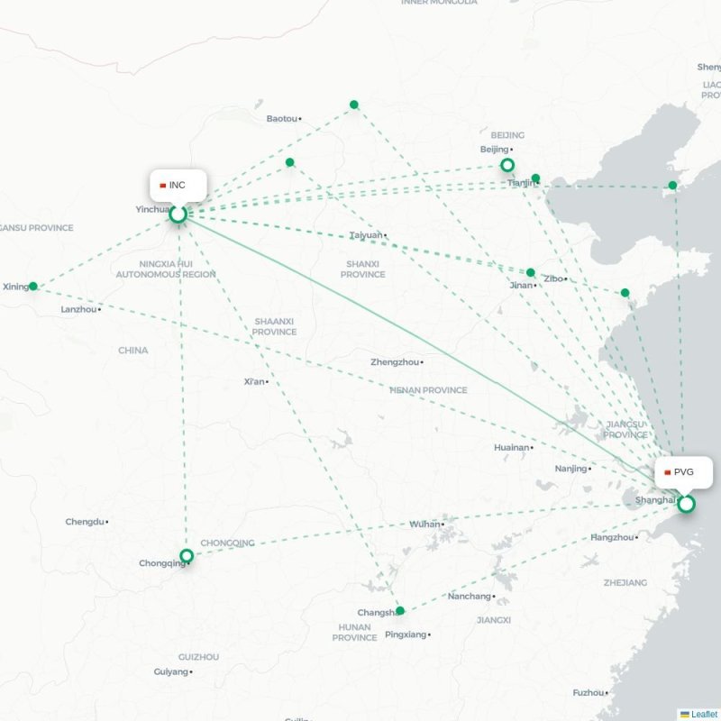 INC - PVG route map