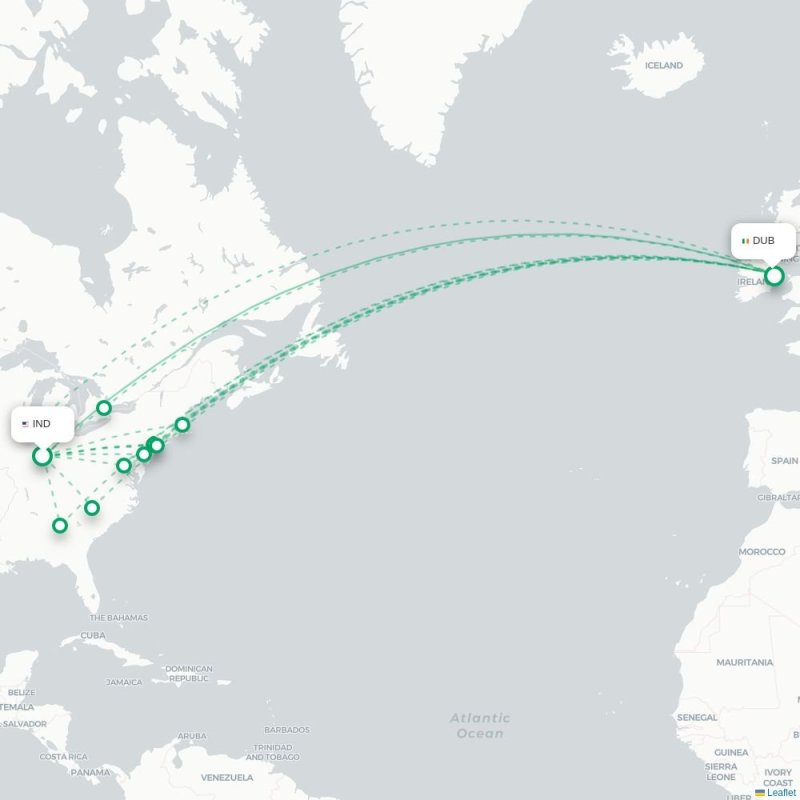 IND - DUB route map