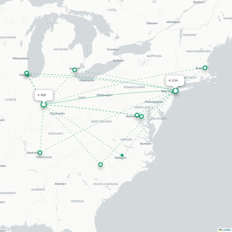 IND - LGA route map
