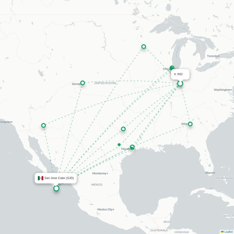 IND - SJD route map