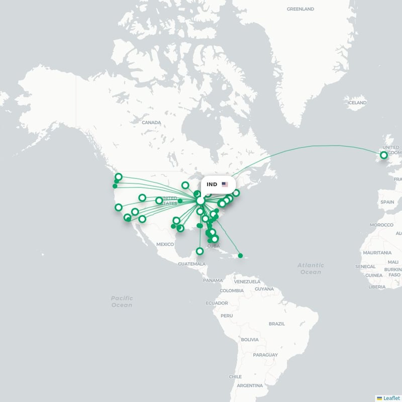 Route map Indianapolis  IND airport