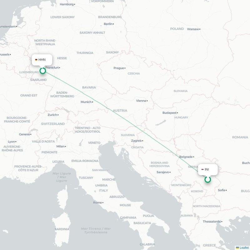 INI - HHN route map