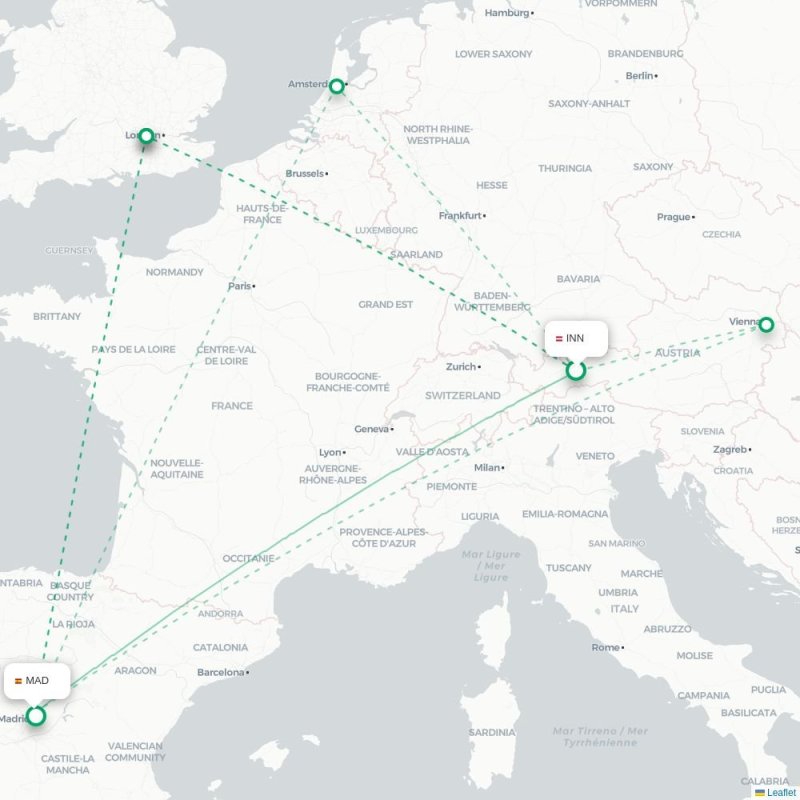 INN - MAD route map