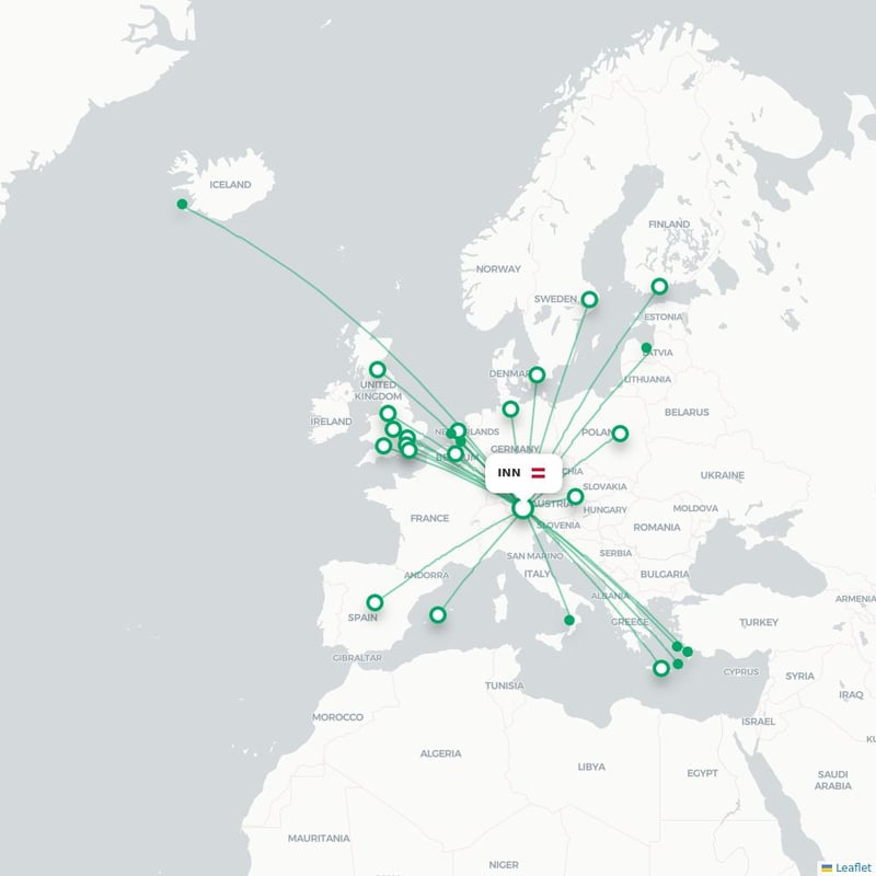 Route map Innsbruck  INN airport