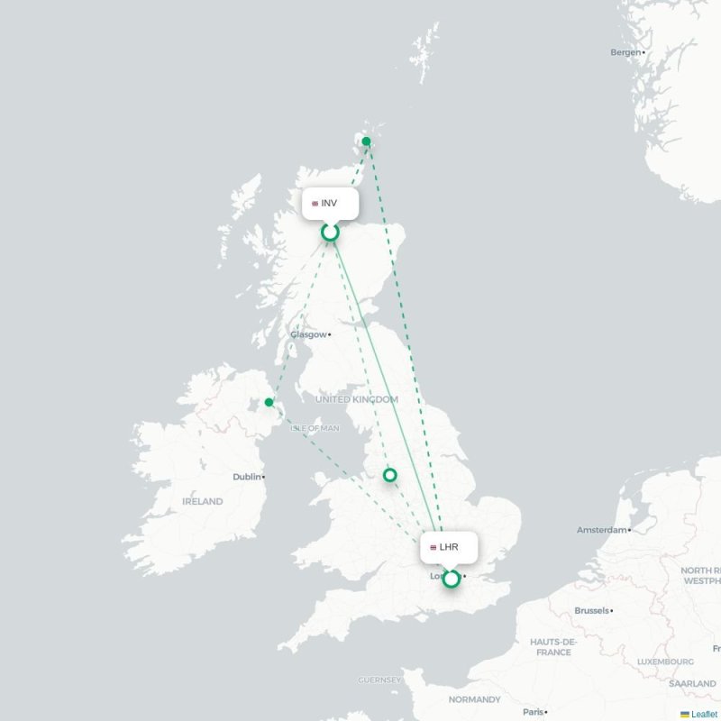 INV - LHR route map