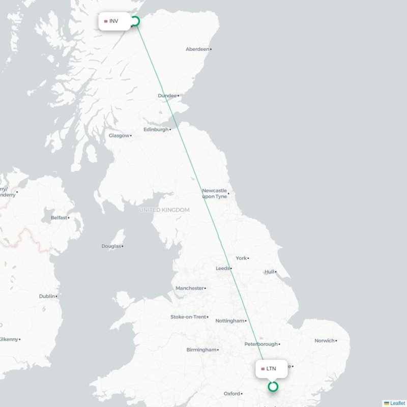 INV - LTN route map