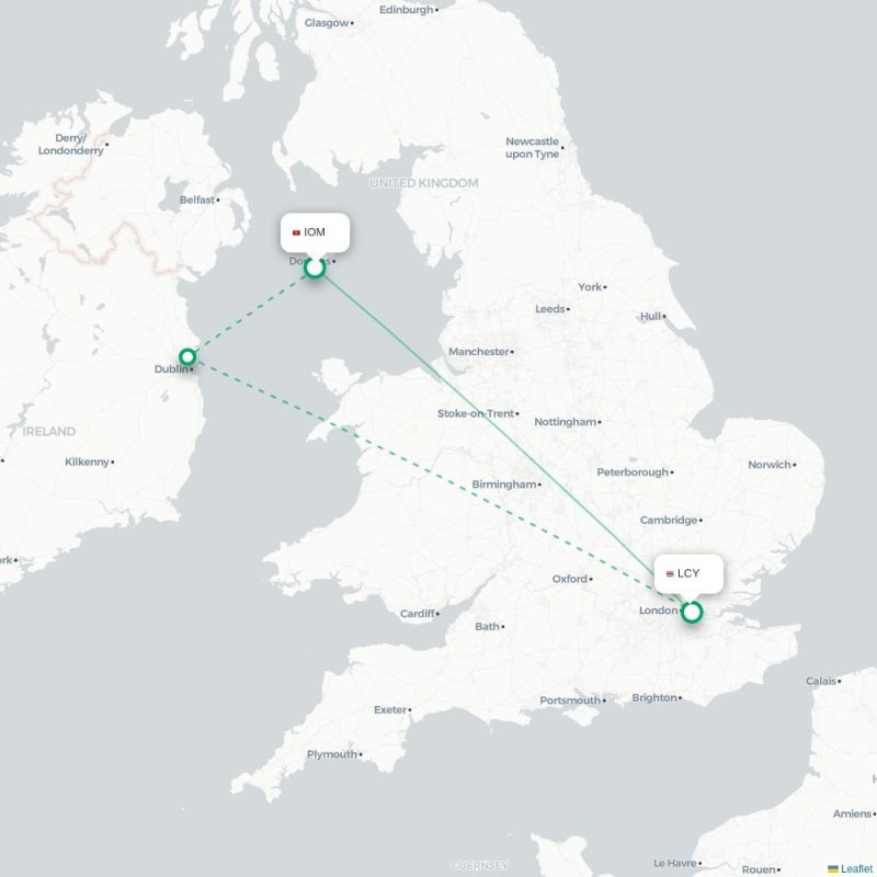 IOM - LCY route map