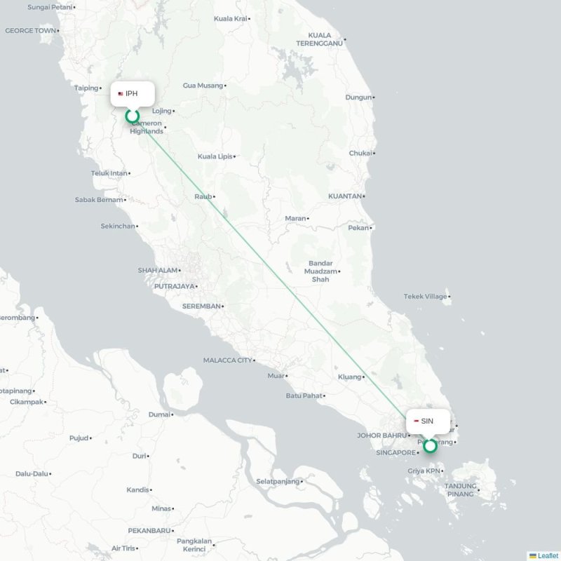 IPH - SIN route map