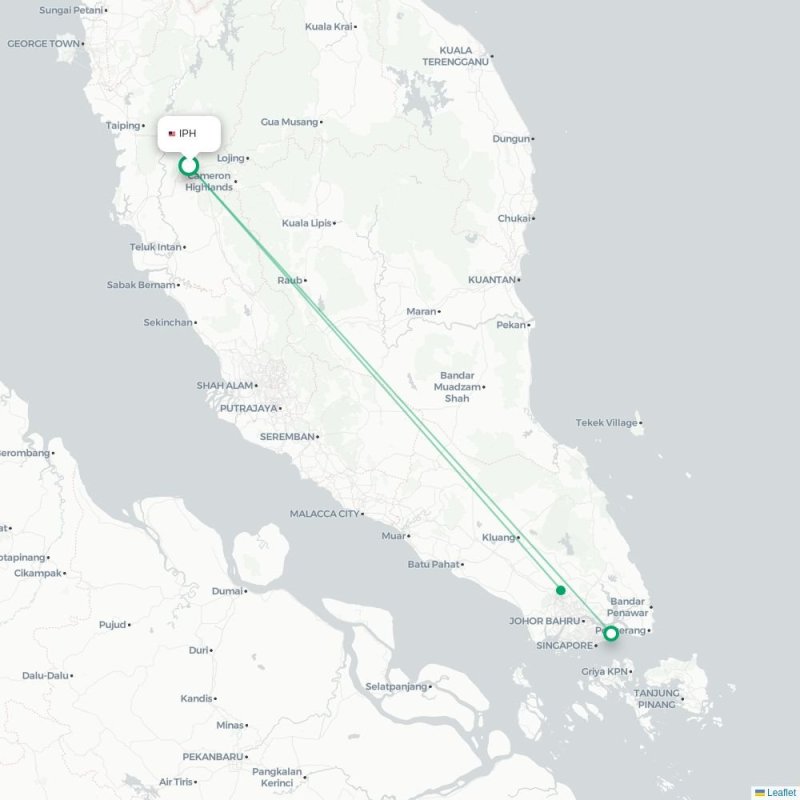IPH - JHB route map
