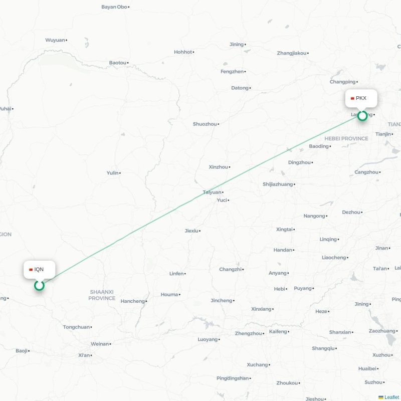 IQN - PKX route map