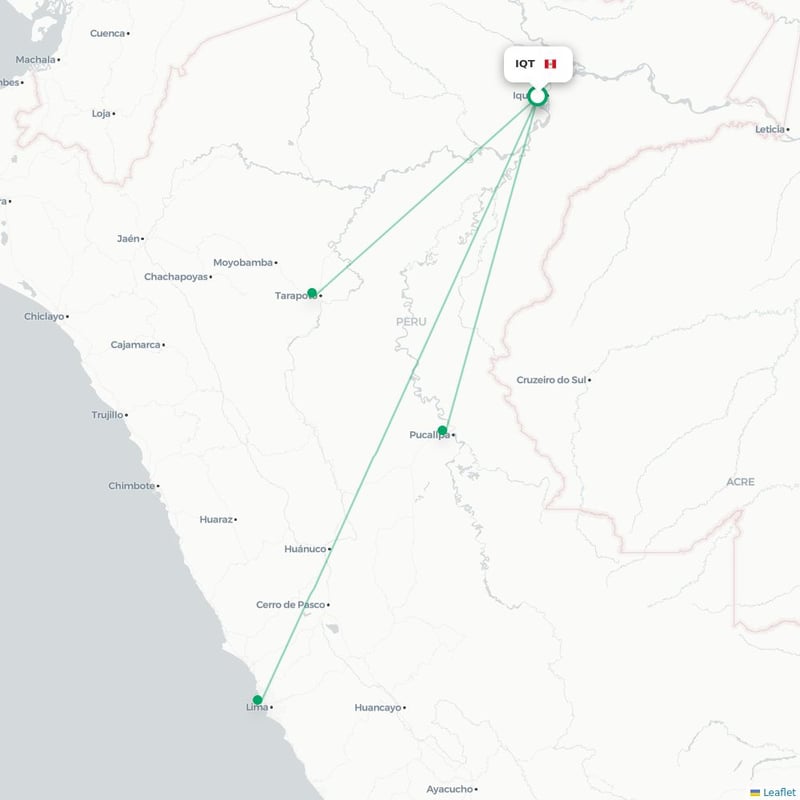 Route map Iquitos  IQT airport