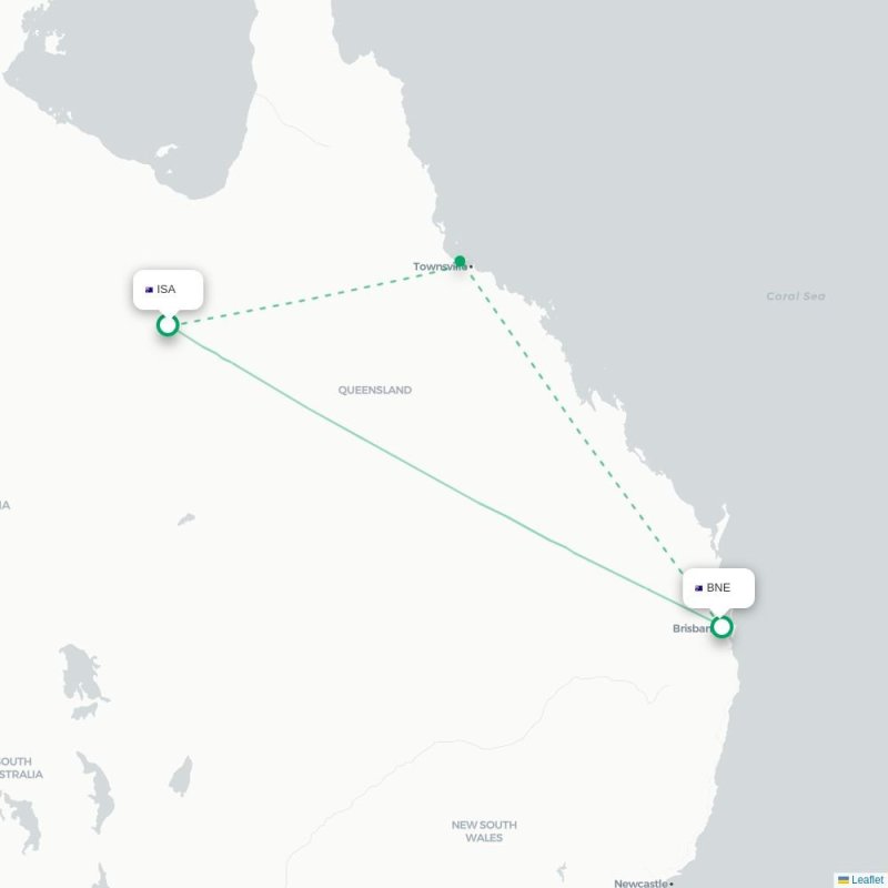 ISA - BNE route map