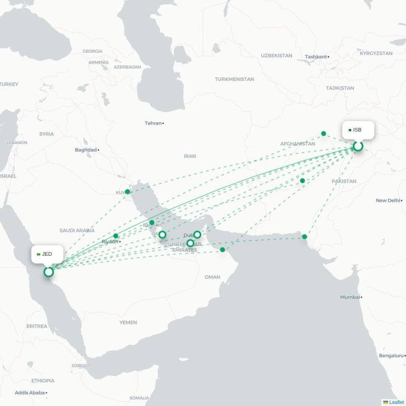 ISB - JED route map