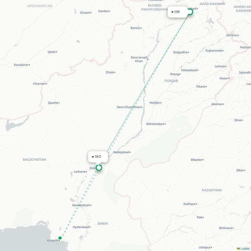 ISB - SKZ route map