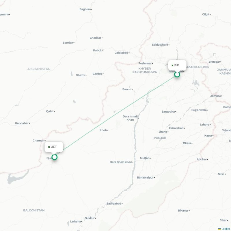ISB - UET route map