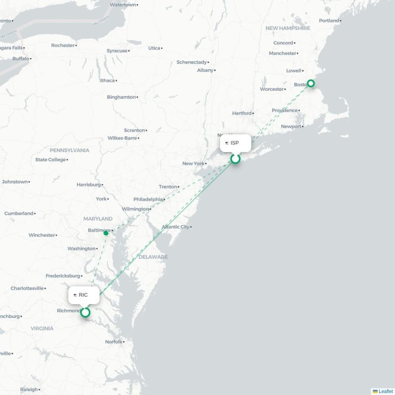 ISP - RIC route map