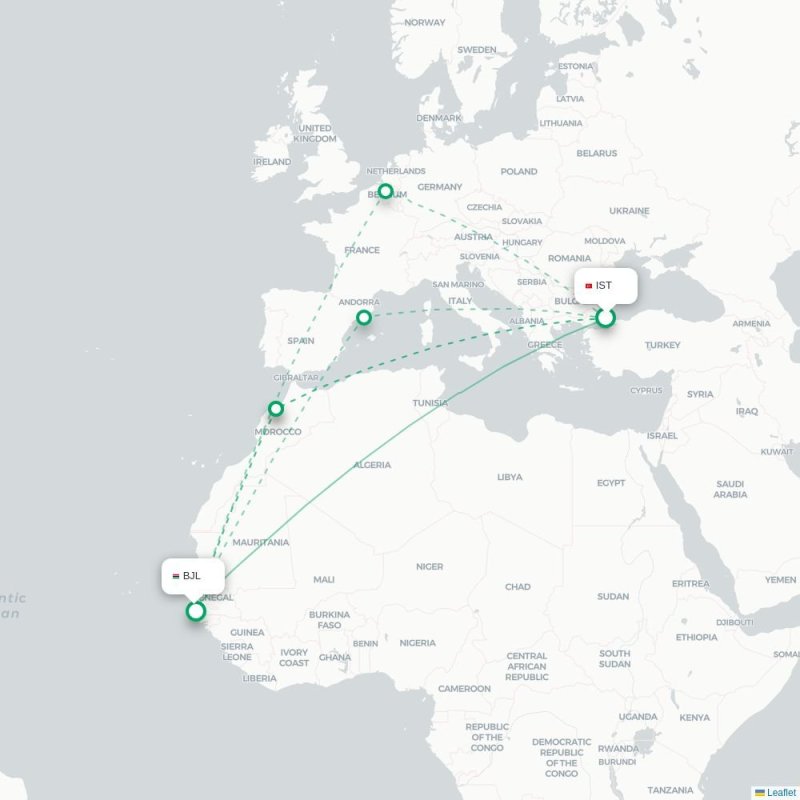 IST - BJL route map