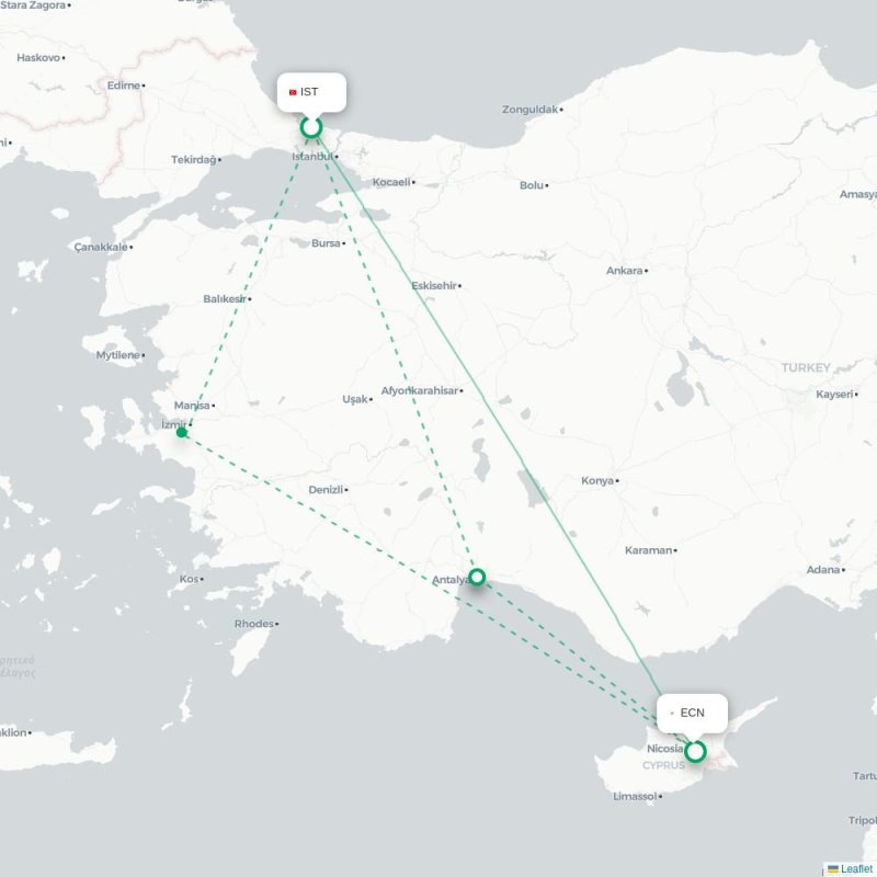 IST - ECN route map