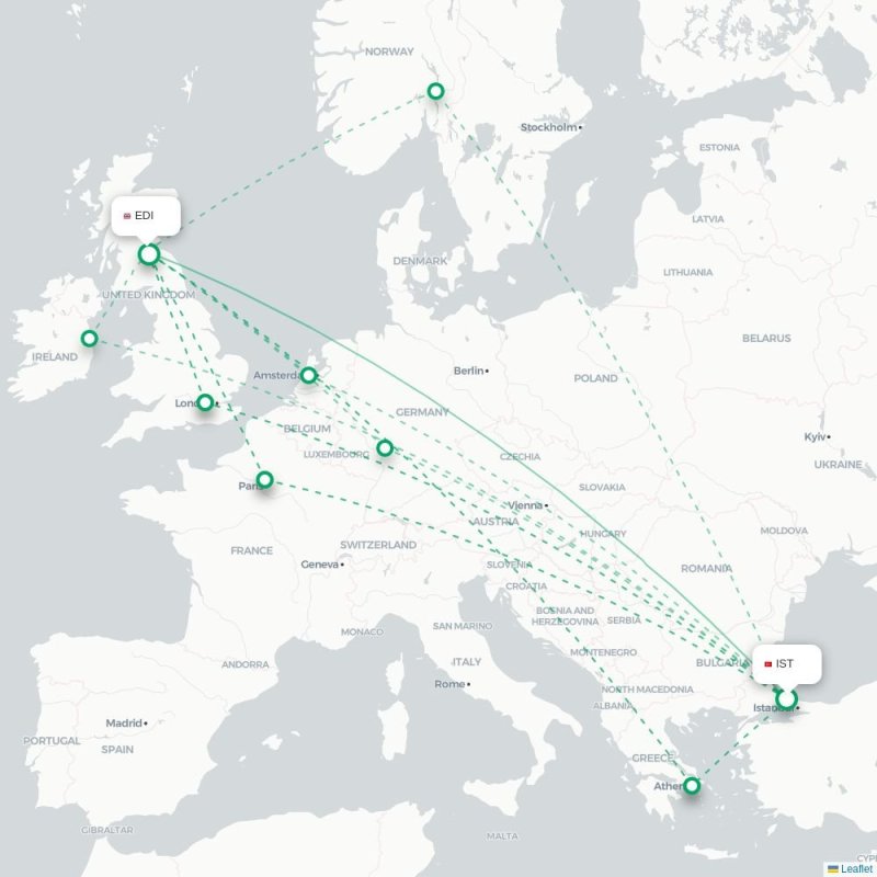 IST - EDI route map