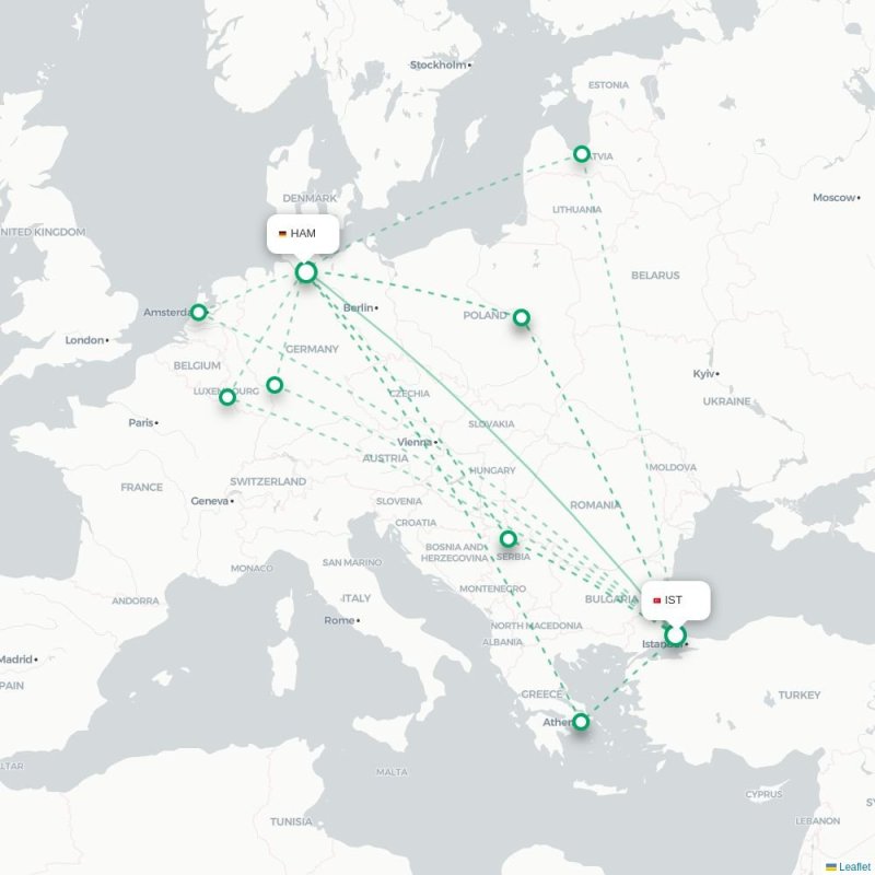 IST - HAM route map