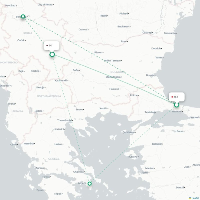 IST - INI route map