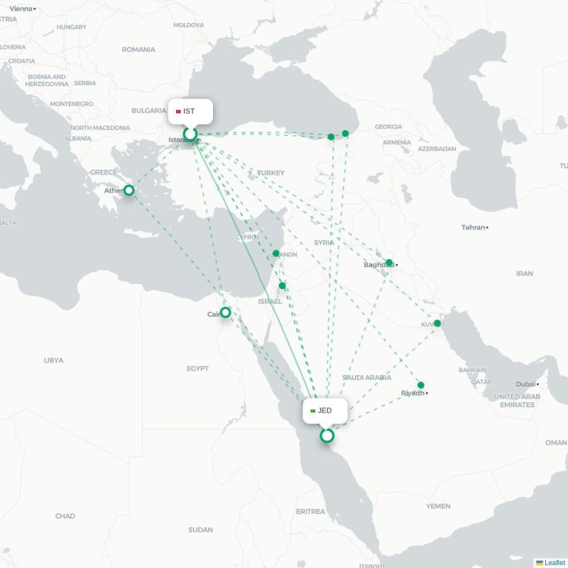 IST - JED route map