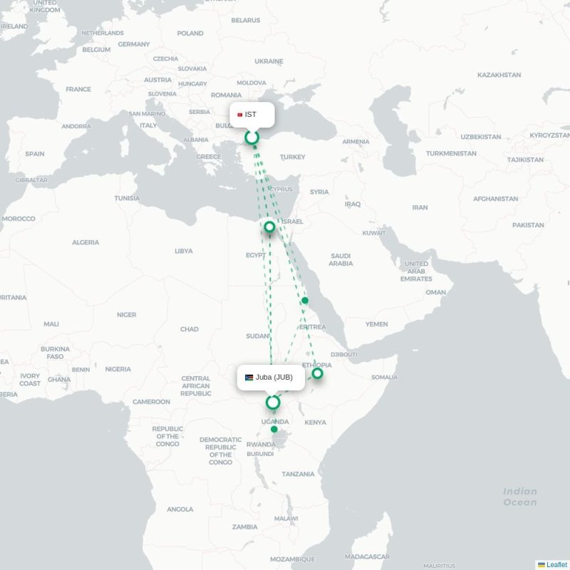 IST - JUB route map