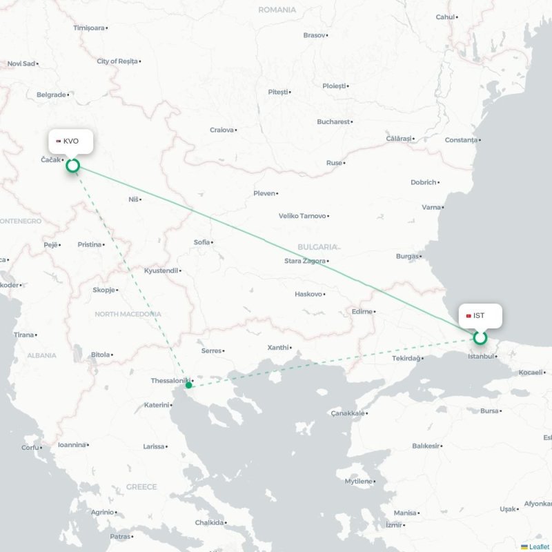 IST - KVO route map