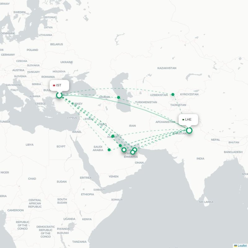 IST - LHE route map
