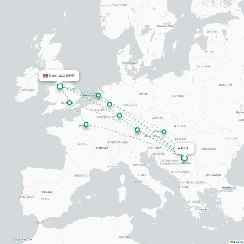 IST - MAN route map