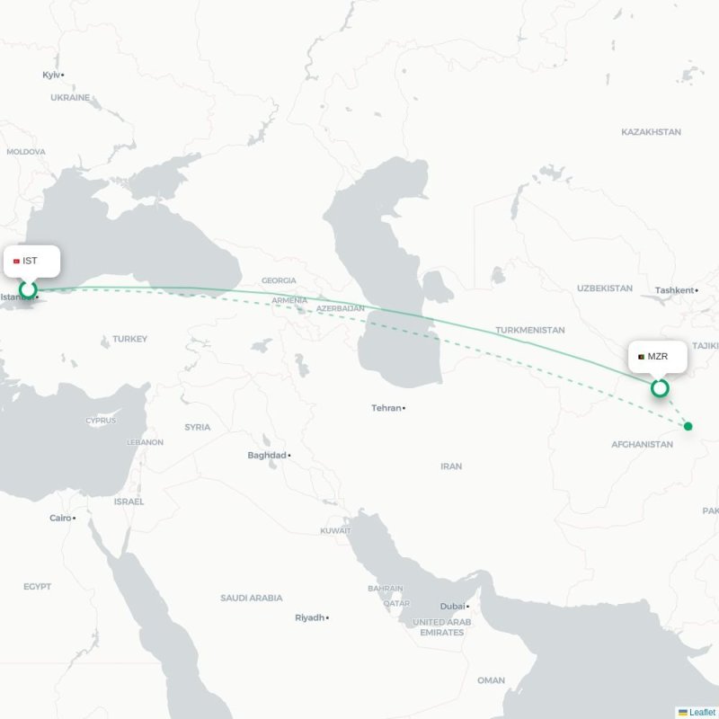 IST - MZR route map