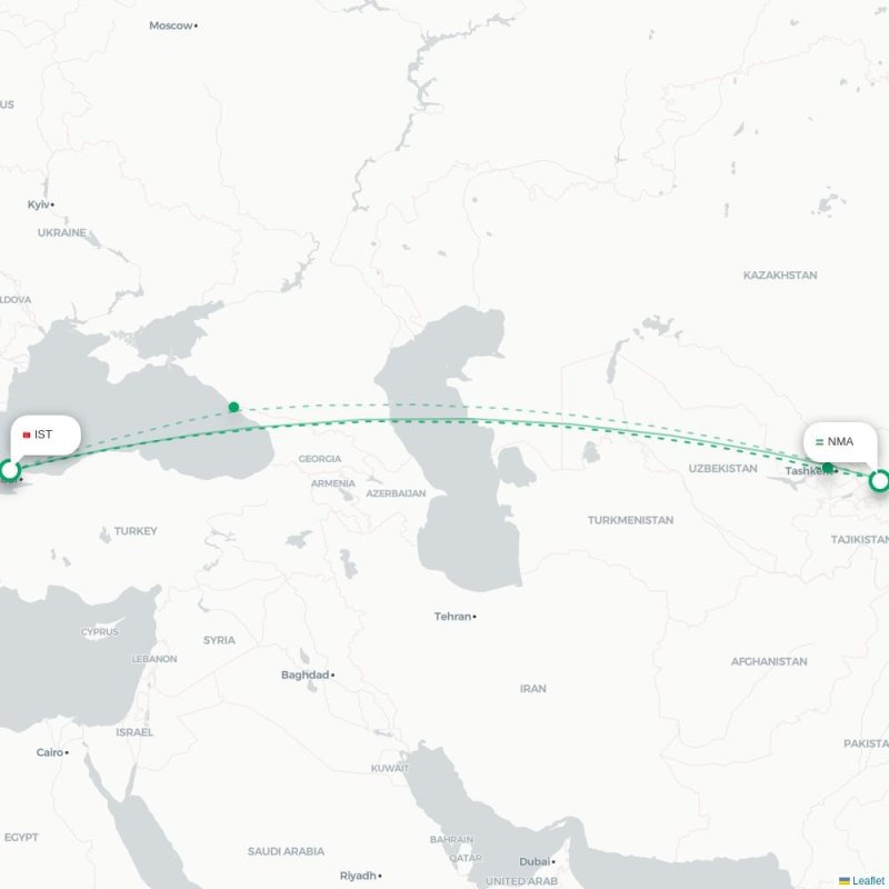 IST - NMA route map