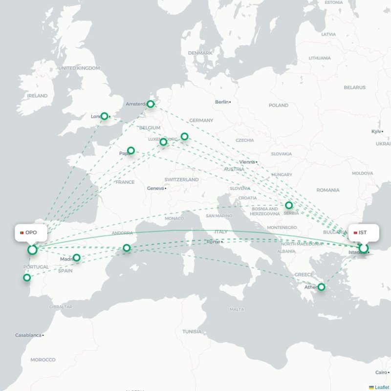 IST - OPO route map