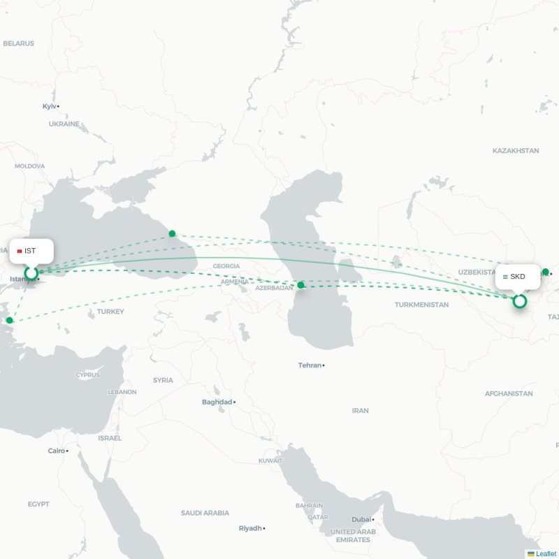 IST - SKD route map