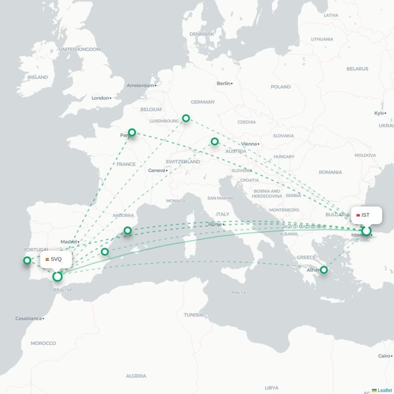 IST - SVQ route map
