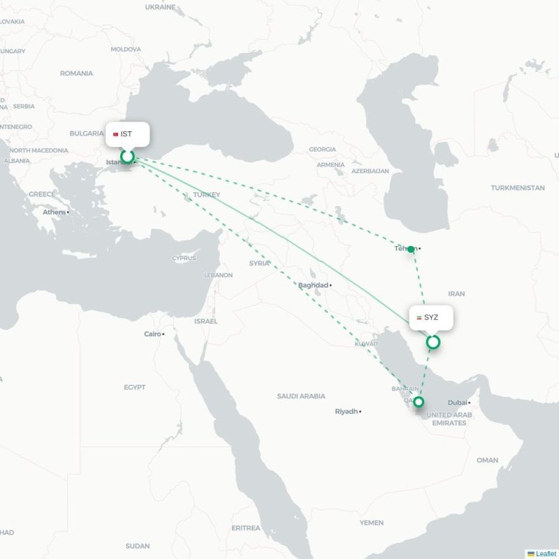 IST - SYZ route map