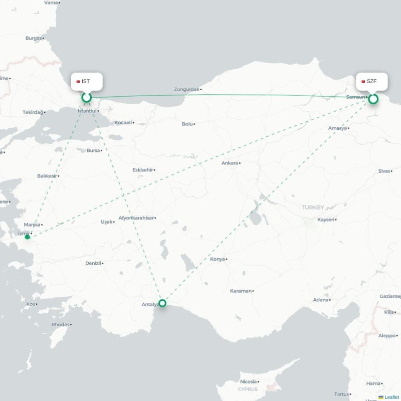 IST - SZF route map