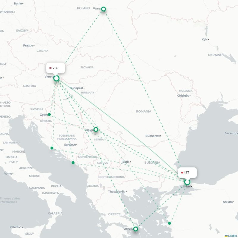 IST - VIE route map