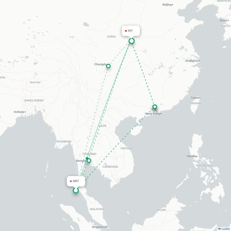 IST - XIY route map