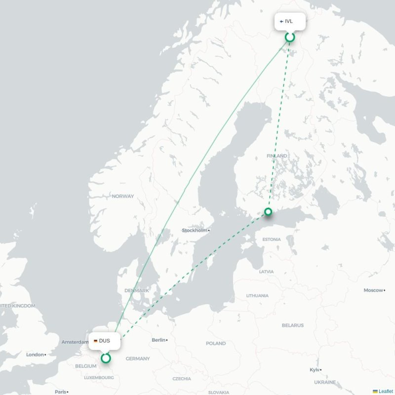 IVL - DUS route map