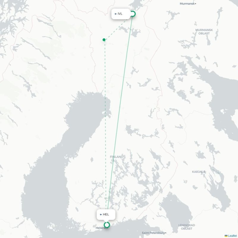 IVL - HEL route map