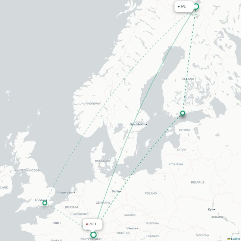 IVL - ZRH route map