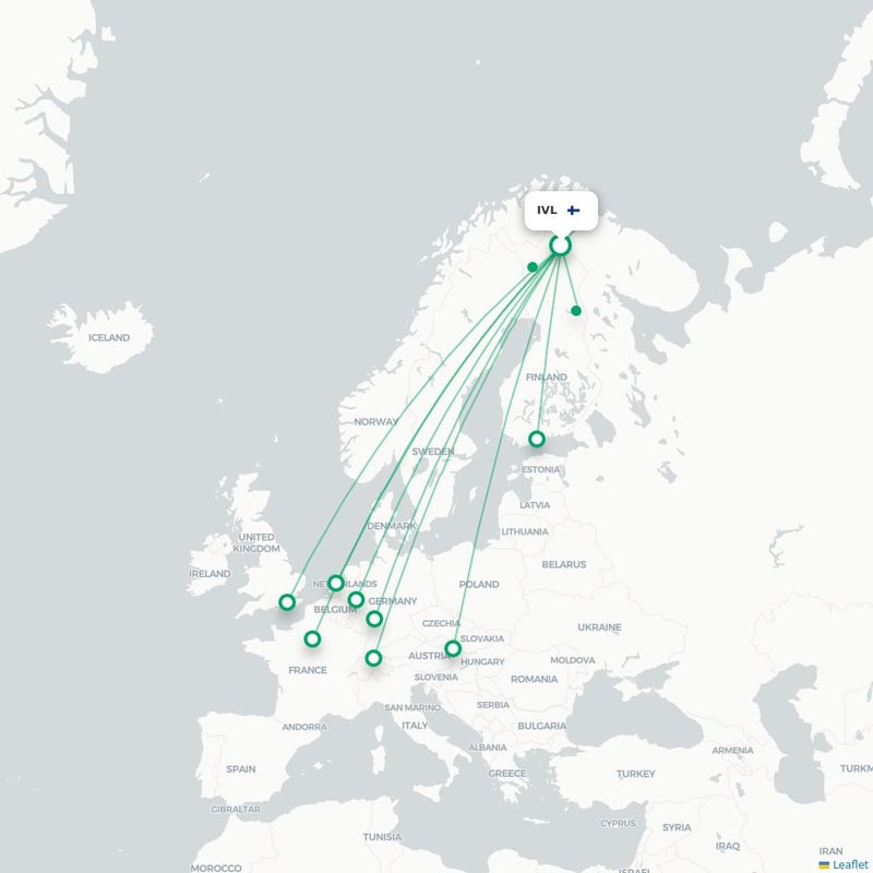Route map Ivalo  IVL 