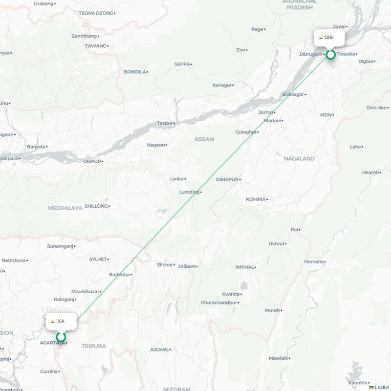 IXA - DIB route map