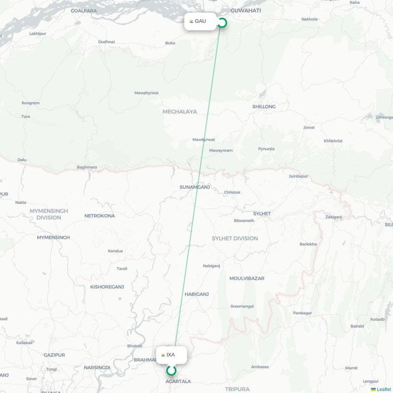 IXA - GAU route map