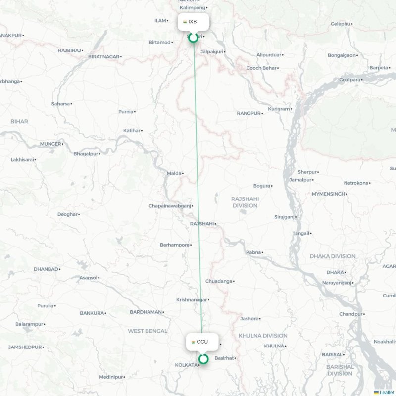 IXB - CCU route map